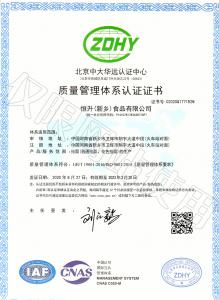 （恒升）質量管理體系認證證書